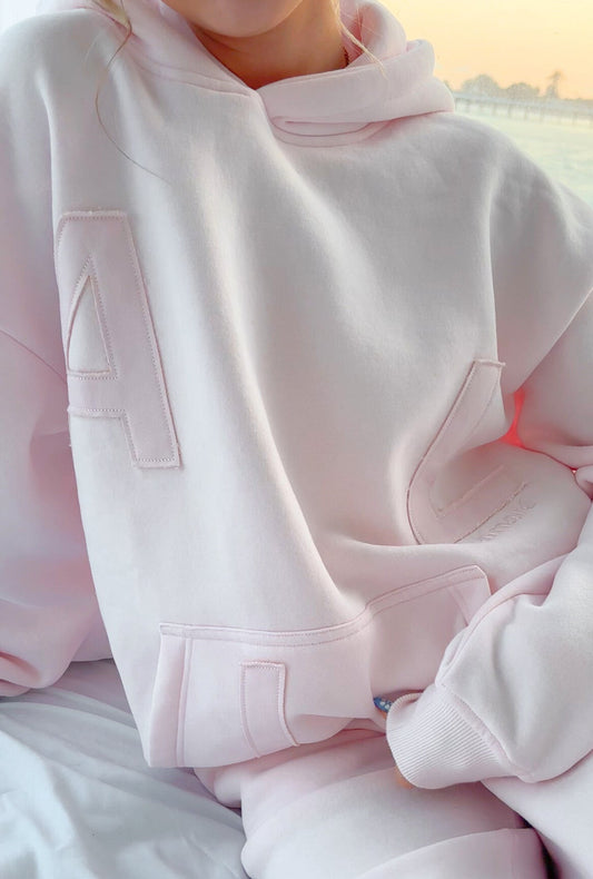 "all love/ love all" Hoodie (shell pink)
