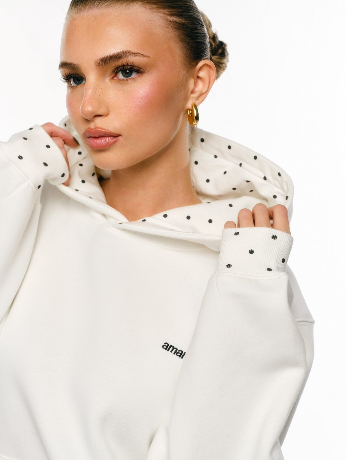 POLKA DOT HOODIE (SOFT WHITE) *PRE-ORDER*