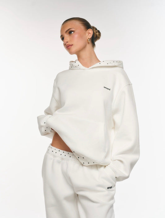 POLKA DOT HOODIE (SOFT WHITE)