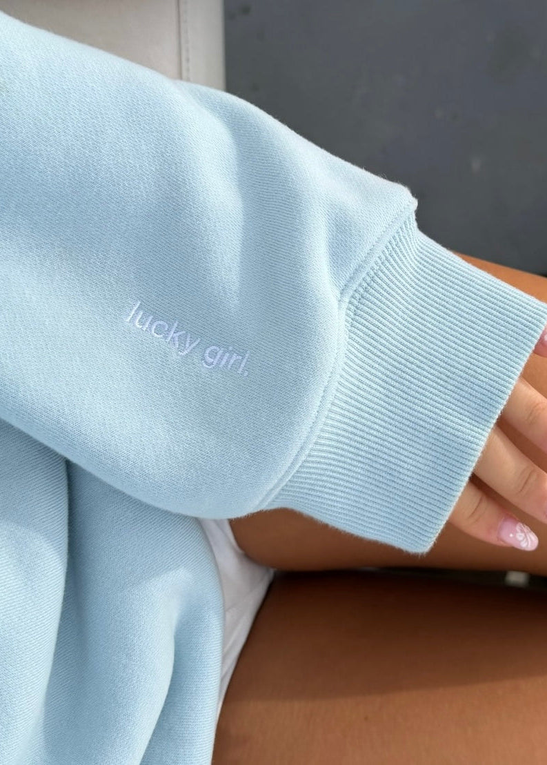 LUCKY GIRL. HOODIE (OCEAN BLUE)