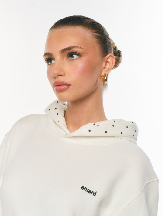 POLKA DOT HOODIE (SOFT WHITE) PRE-ORDER