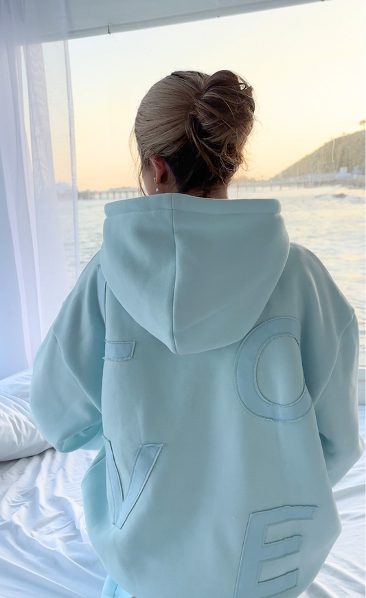 "all love/ love all" Hoodie (saltwater)